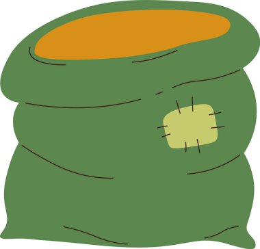 Açılmış Bez Torba Vektörü İllüstrasyonu