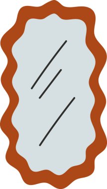 Dekoratif Ayna Mobilya Vektörü İllüstrasyonu