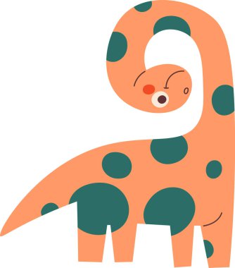 Çocukça Dinozor Bebek Vektörü İllüstrasyonu