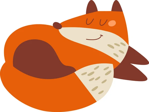 Lindo Sueño Fox Vector Ilustración — Vector de stock
