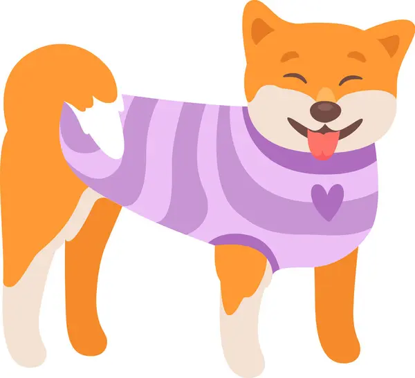 Shiba Inu Hund Pullover Vektor Illustration — Stockvektor