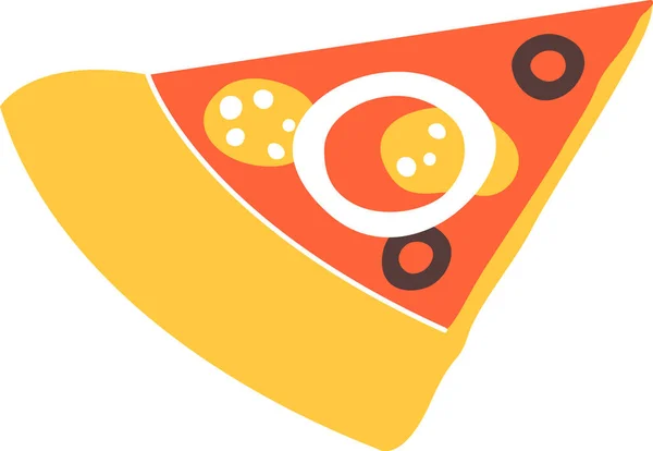 Pizza Slice Voedsel Vectorillustratie — Stockvector