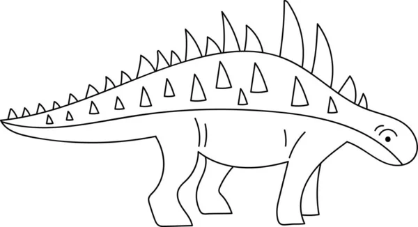 Dinosaurus Lined Silhouette Vector Illustration - Stok Vektor