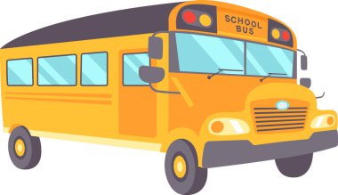 Okul Otobüsü Taşıma Vektörü İllüstrasyonu