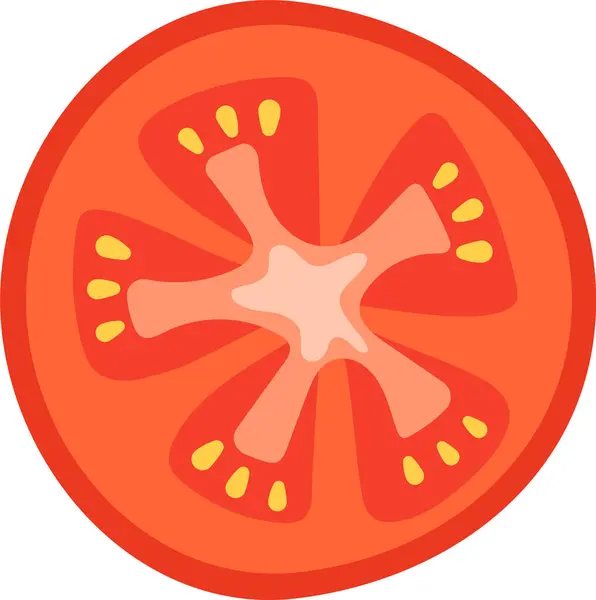 Tomate Gemüse Scheiben Vektor Illustration — Stockvektor