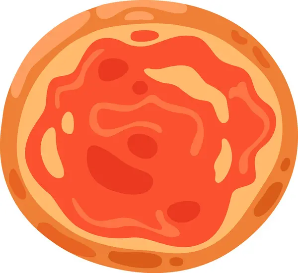 Pizza Crosta Com Ketchup Vector Ilustração — Vetor de Stock