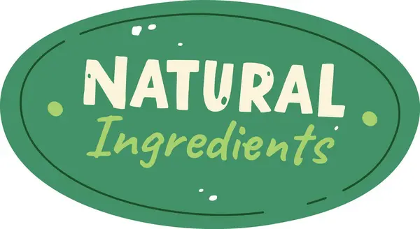 Natural Ingredients Lettering Banner Vector Illustration — Stock Vector