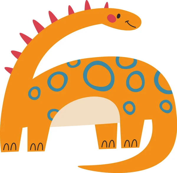 Childish Dinosaur Animal Vector Illustration — Stock Vector