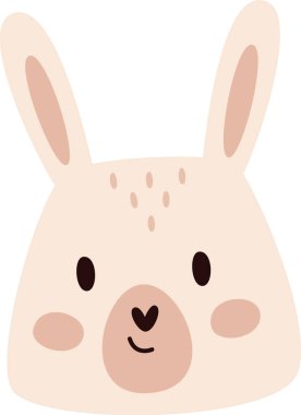 Tavşan Hayvan Başı Vektör İllüstrasyonu