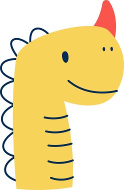 Çocuksu Dinozor Baş Vektör İllüstrasyonu