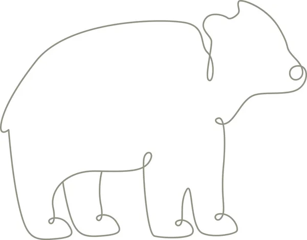 Niedźwiedź Lined Wektor Ilustracja — Wektor stockowy