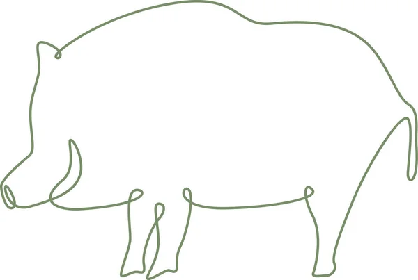 Ilustração Vetor Animal Forrado Porco — Vetor de Stock