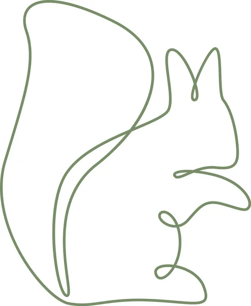 Eekhoorn Lined Animal Vector Illustratie — Stockvector