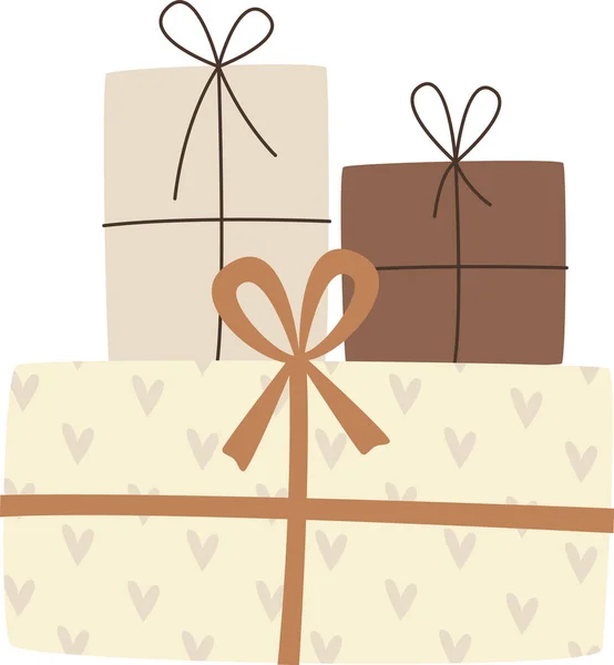 Gift Boxes Pile Vector Illustration — Stock Vector