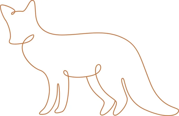 Vos Lined Animal Vector Illustratie — Stockvector