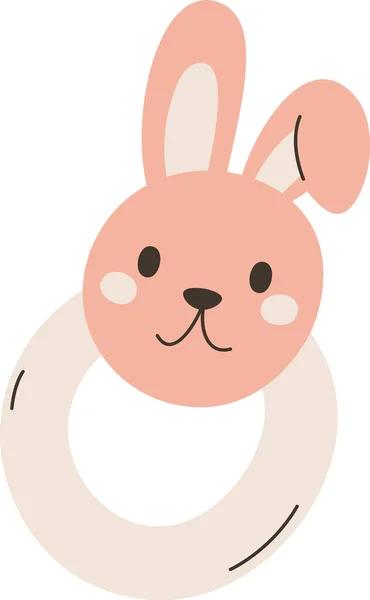 Ring Rabbit Toy Vector Illusztráció — Stock Vector