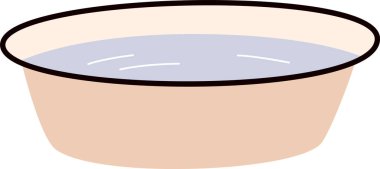 Su vektörü illüstrasyonlu kase