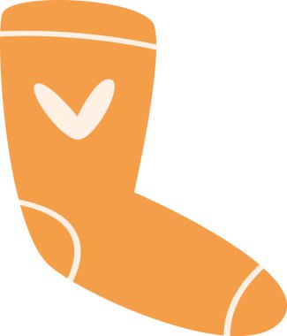 Sock With Heart Vector Illustration