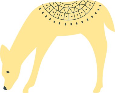 İskandinav Desen Vektör İllüstrasyonlu Geyik