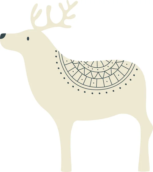 Elk Met Scandinavische Patroon Vector Illustratie — Stockvector