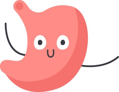 Mide Organı Karakteri Vektör İllüstrasyonu