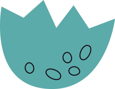 Yumurta Kabuğu Simgesi Vektör İllüstrasyonu