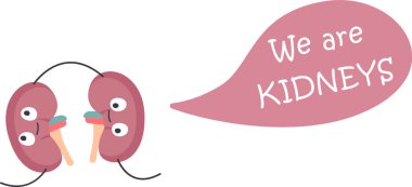 Böbrek Organı Karakteri Vektör İllüstrasyonu