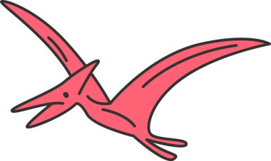 Pterodactyl Dinozor Uçan Vektör İllüstrasyonu