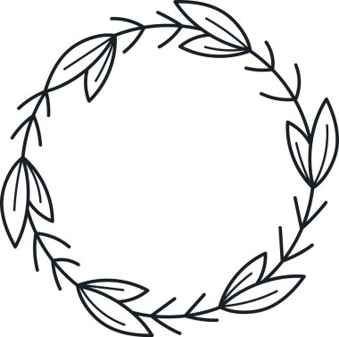 Noel Çiçek Çemberi Vektör İllüstrasyonu