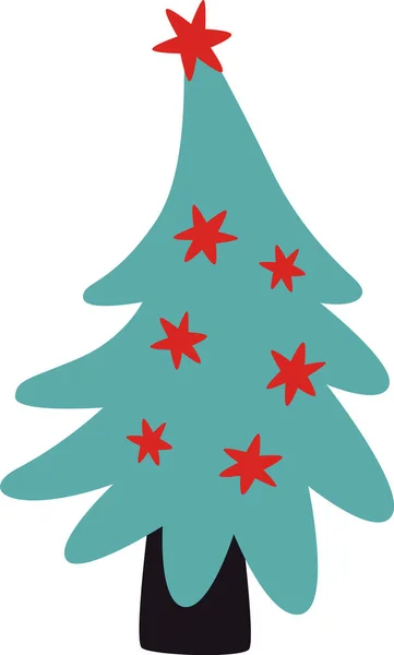 Árvore Natal Decorado Ilustração Vetorial — Vetor de Stock
