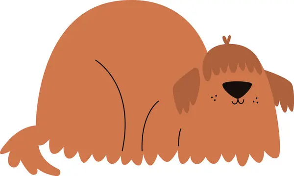 Sleeping Cartoon Dog Vector Illustration — Stock Vector