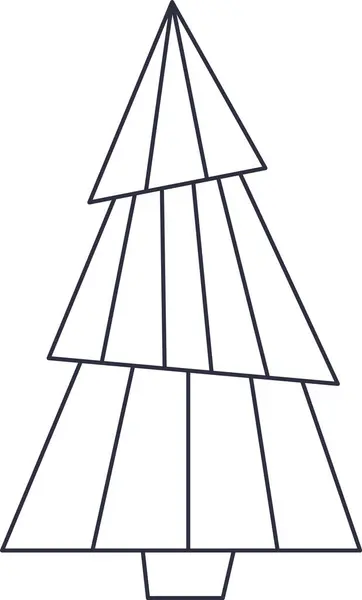 Illustrazione Astratta Del Vettore Allineata Albero Natale — Vettoriale Stock