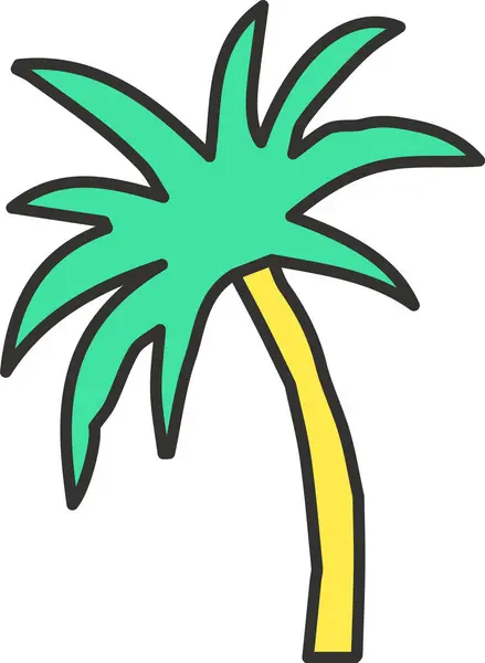 Palm Tree Doodle Vector Illustration — Stockvektor