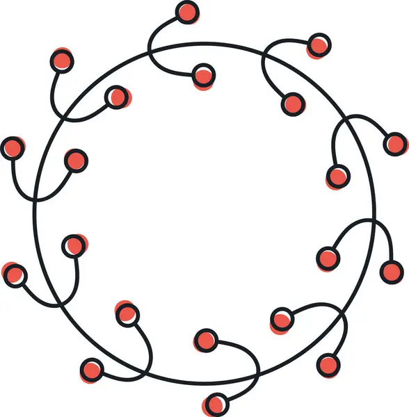 Χριστουγεννιάτικη Floral Circle Στεφάνι Εικονογράφηση Διάνυσμα — Διανυσματικό Αρχείο