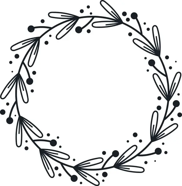 Weihnachten Floral Circle Kranz Vektor Illustration — Stockvektor