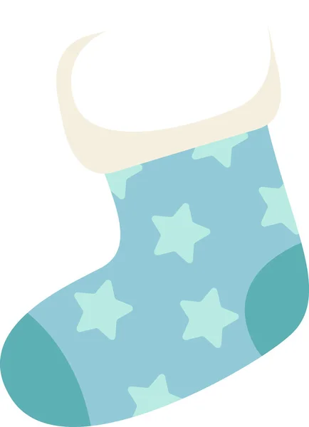 Yıldız Vektör Llüstrasyonlu Noel Çorabı — Stok Vektör