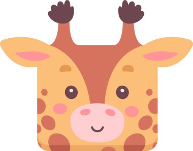 Zürafa Meydanı Yüz Vektörü İllüstrasyonu