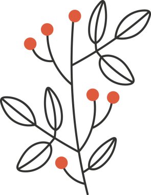 Böğürtlen Vektörü İllüstrasyonlu Şube