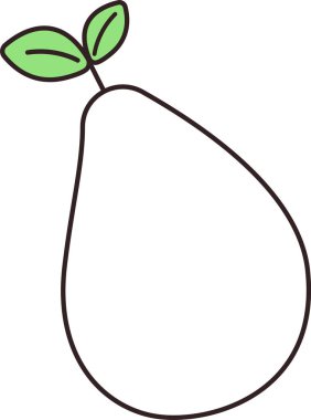 Pear Fruit Doodle Vektör İllüstrasyonu