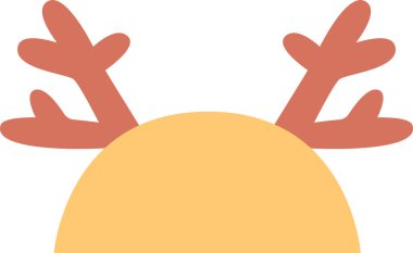 Boynuz Vektörü İllüstrasyonlu Dekoratif Şapka