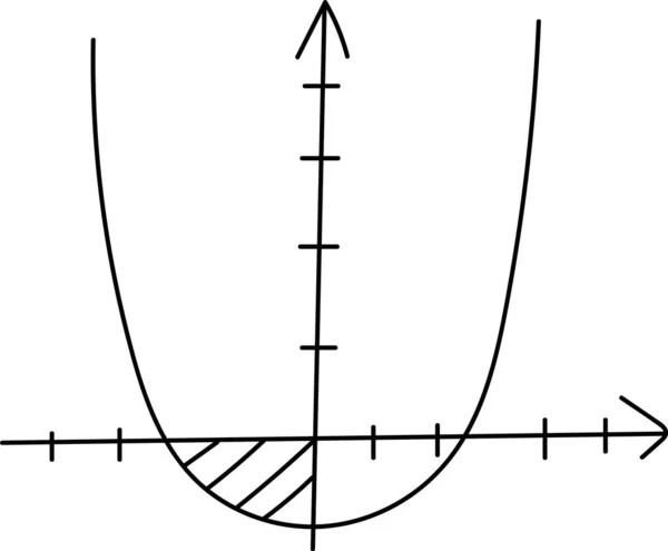 Drawn Geometric Parabola Graph Vector Illustration — Stock Vector