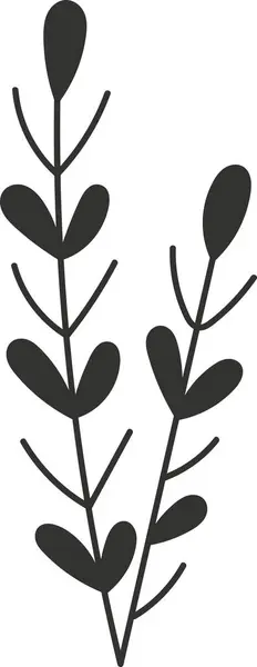 Illustration Vectorielle Caniche Branche Feuille — Image vectorielle