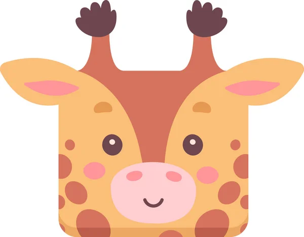 Giraff Fyrkantig Ansikte Vektor Illustration — Stock vektor