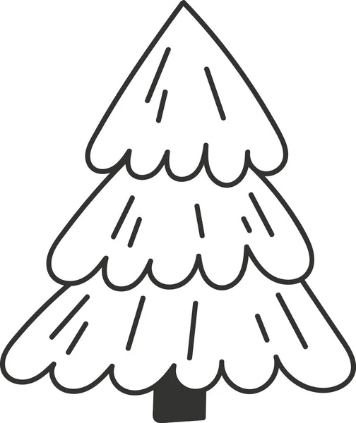 Fir Tree Doodle Vektor Illusztráció — Stock Vector