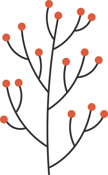 Cabang Dengan Berries Vector Illustration - Stok Vektor