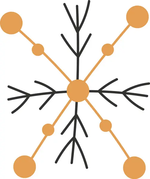 Snowflake Lined Doodle Διανυσματική Απεικόνιση — Διανυσματικό Αρχείο