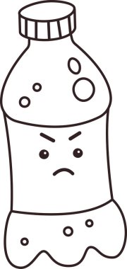 Su Şişesi Karakteri Vektör Çizimi