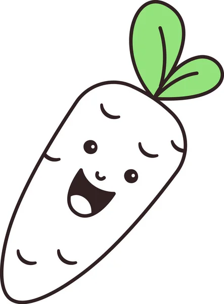 Carrot Vegetable Character Vector Illustration — Stock Vector