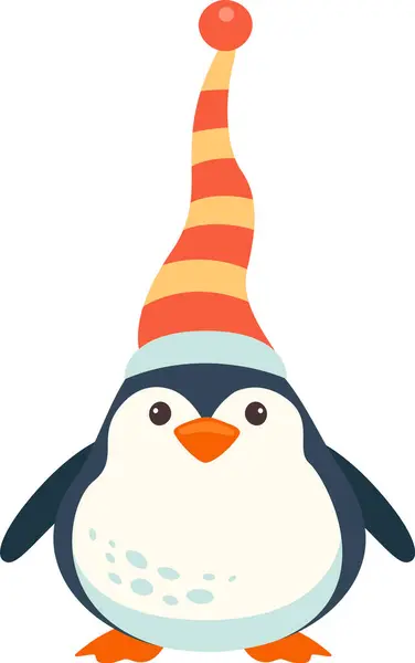 Пингвин Векторной Иллюстрацией Шляпы — стоковый вектор