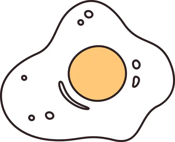 Fried Egg Doodle Vector Illustration — Stockvektor